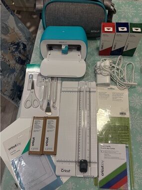 Cricut JOY with Smart Iron-On Glitter Rolls in Red, Blue, Green and accessories
